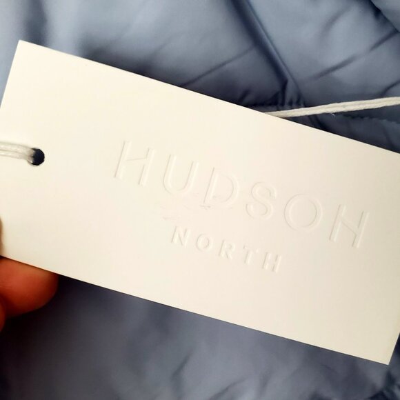 Women's Plus Size Light Hooded Puffer Jacket Lt. Blue Zip Up Pockets Spring - Picture 9 of 10